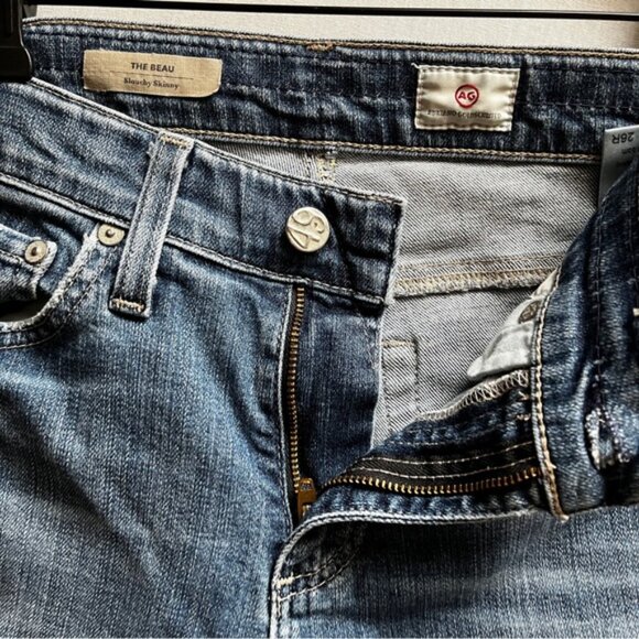 AG Adriano Goldschmied Beau Slouchy Skinny Blue Denim Jeans Sz 26R - Picture 7 of 12